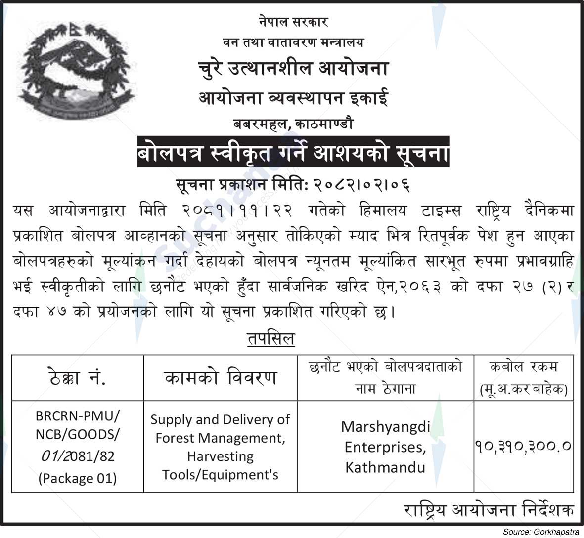 Project Management Unit, Babarmahal