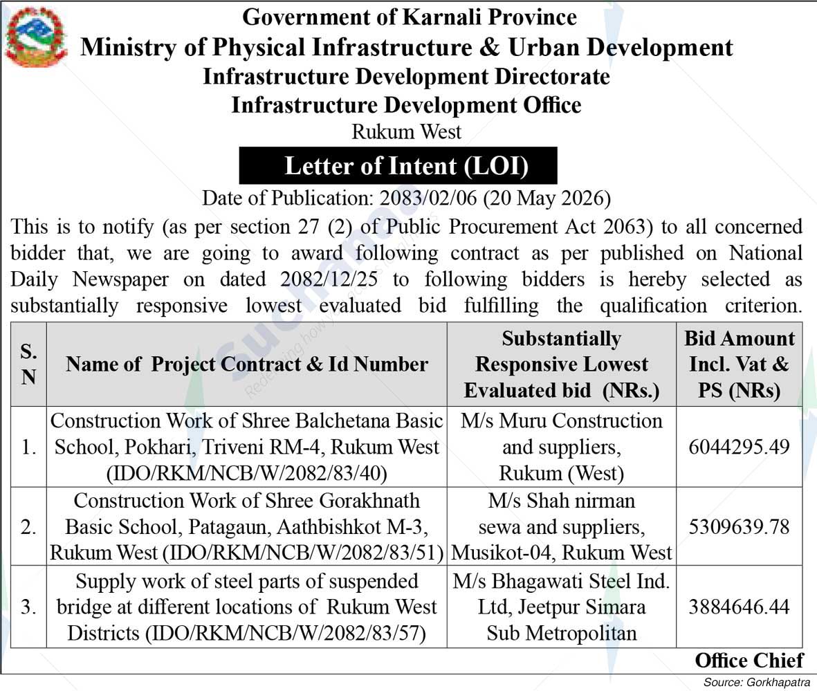 Infrastructure Development Office, Rukum West