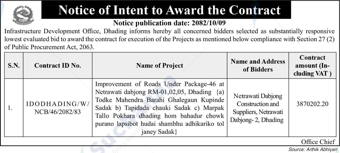 Infrastructure Development Office, Dhading