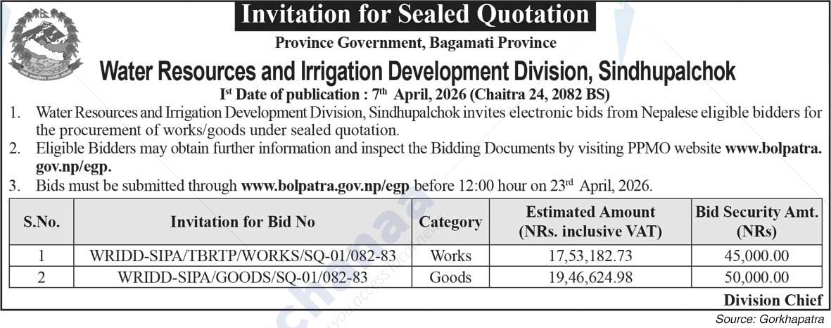 Water Resources and Irrigation Development Division, Sindhupalchok