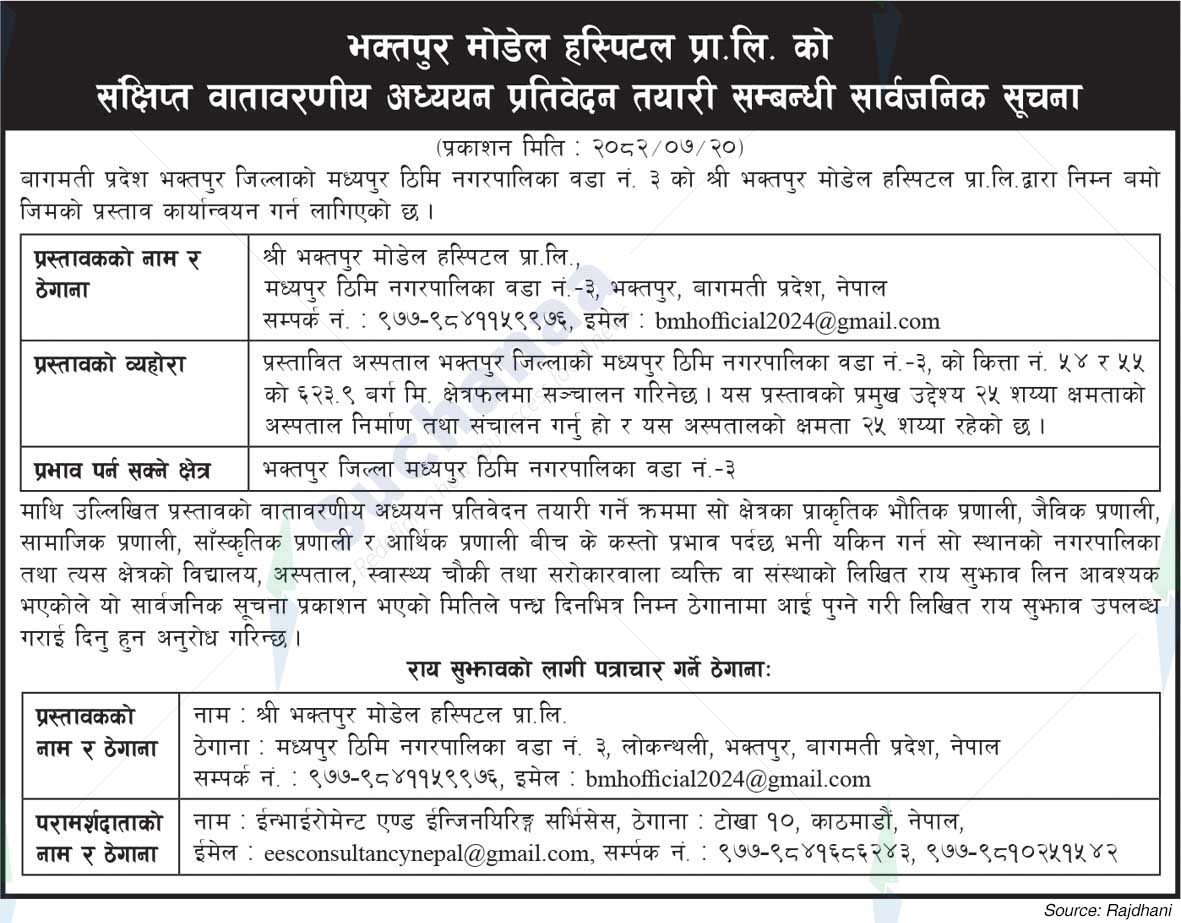 Bhaktapur Model Hospital Pvt. Ltd.