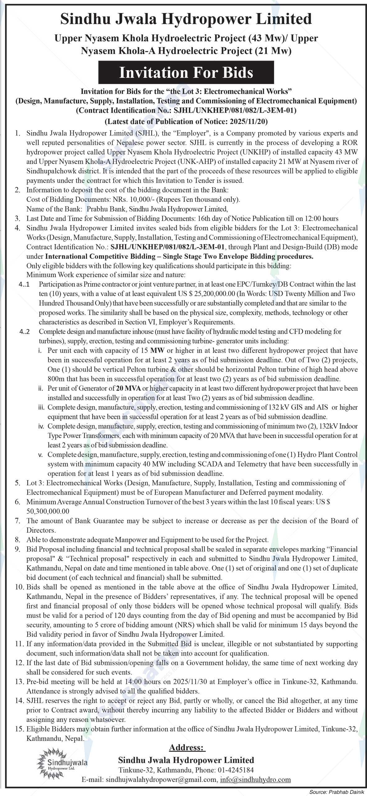 Sindhu Jwala Hydropower Limited