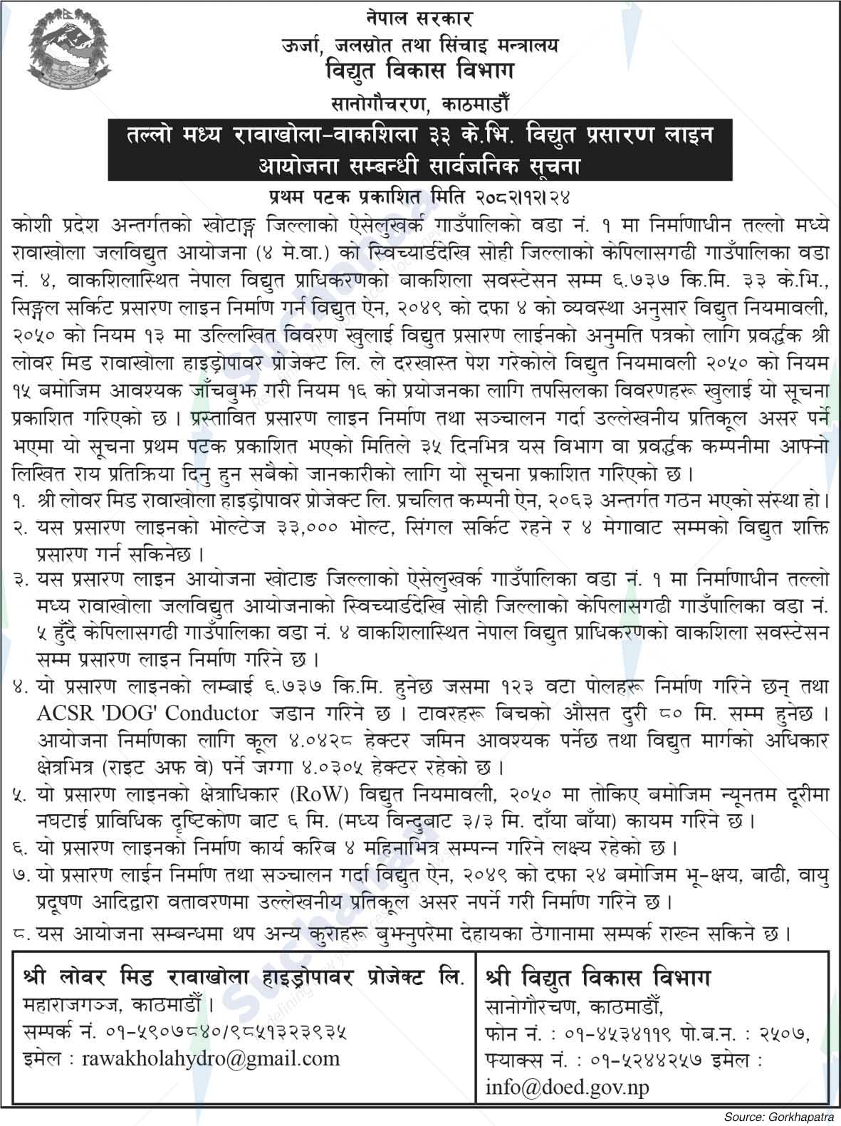 Department of Electricity Development