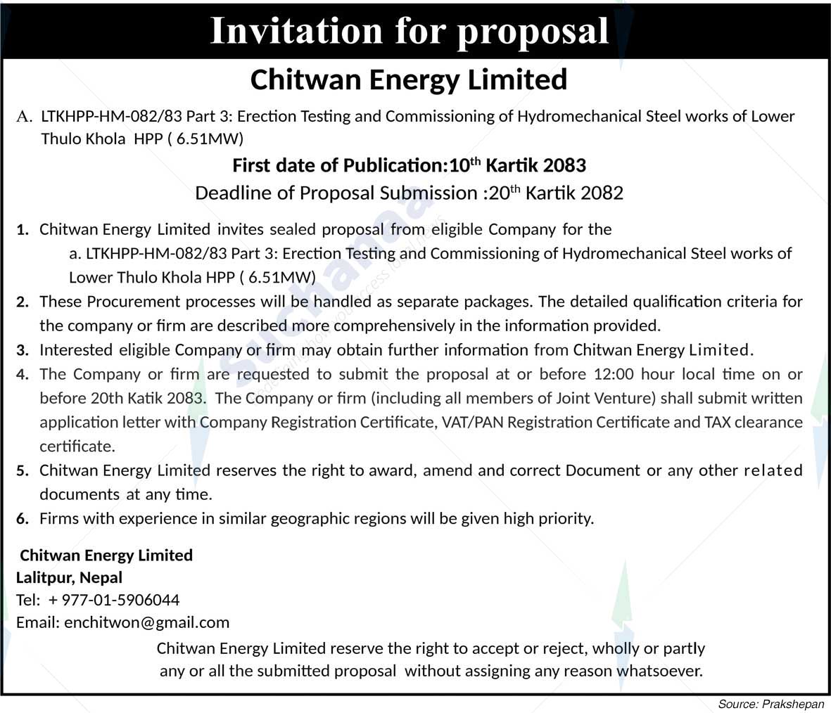 Chitwan Energy Limited, Lalitpur