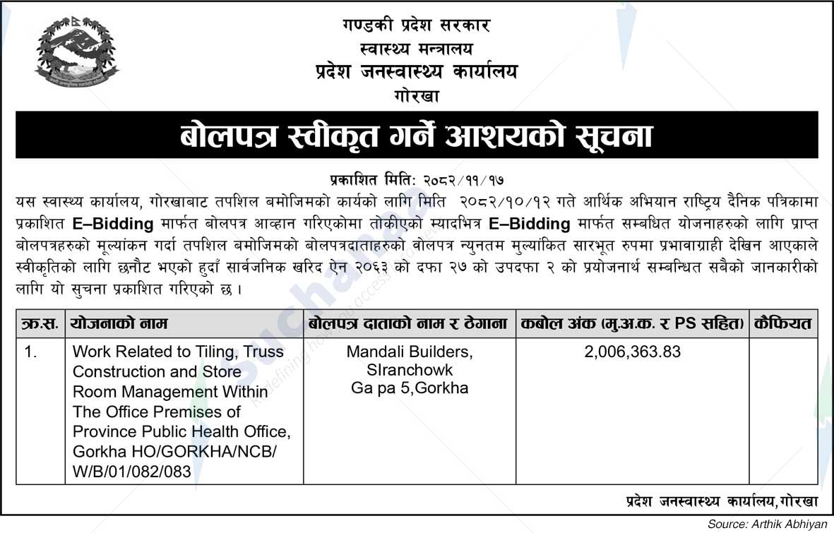 Provincial Public Health Office, Gorkha