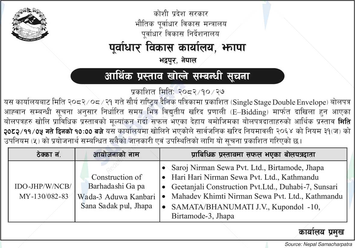 Infrastructure Development Office, Jhapa