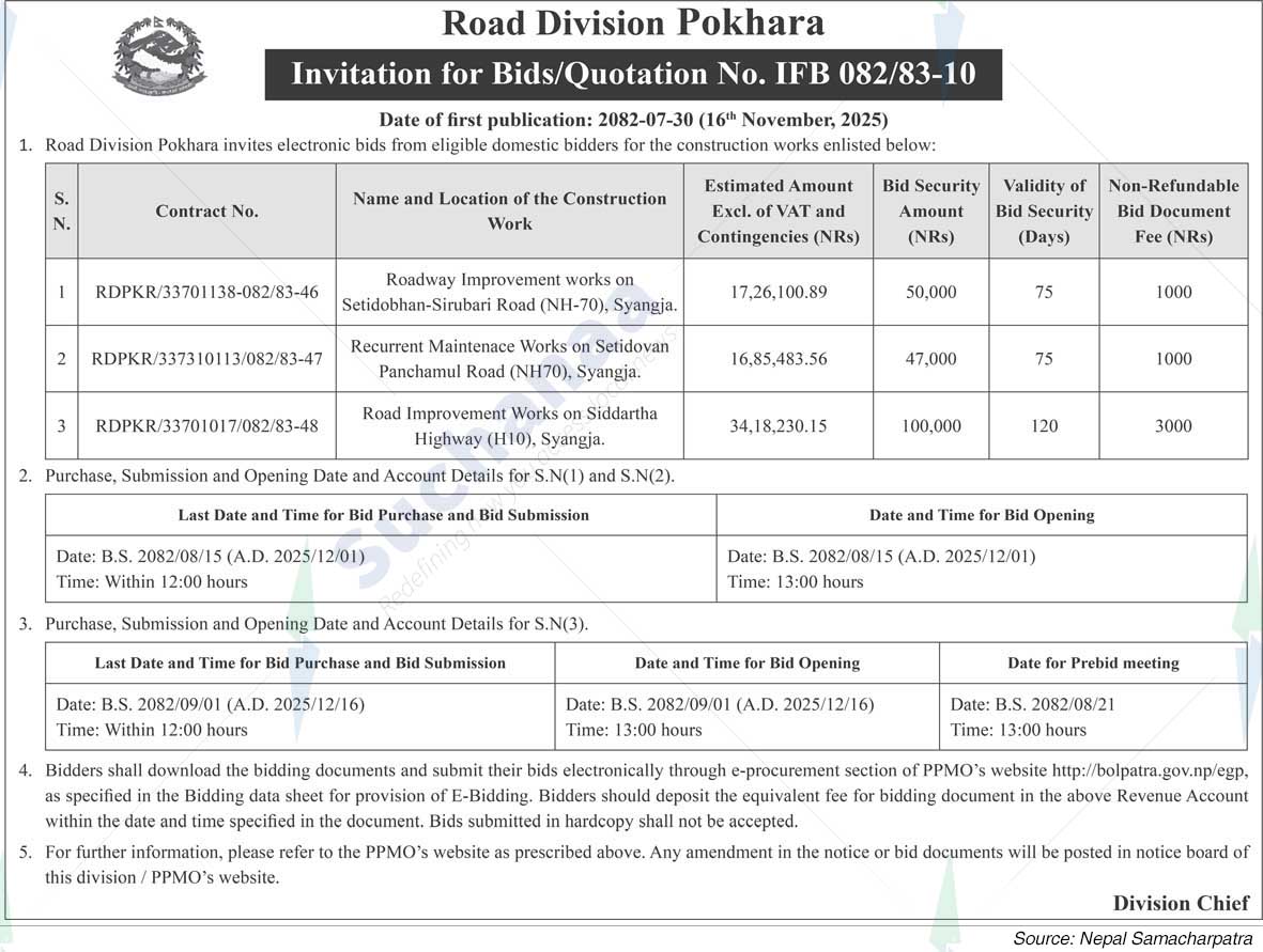 Road Division, Pokhara
