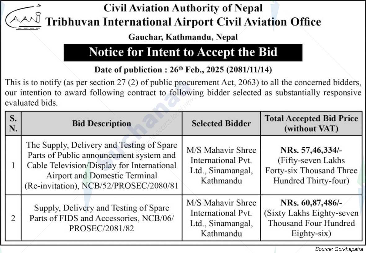 Tribhuwan international Airport Civil Aviation Office