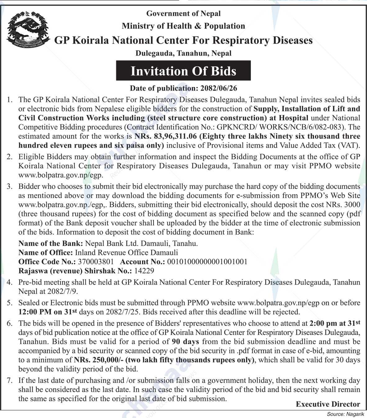 GP Koirala National Center For Respiratory Diseases