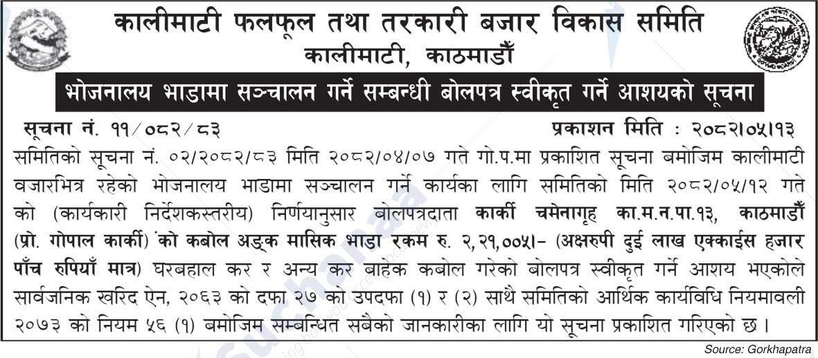 Kalimati Fruits and Vegetable Market Development Board