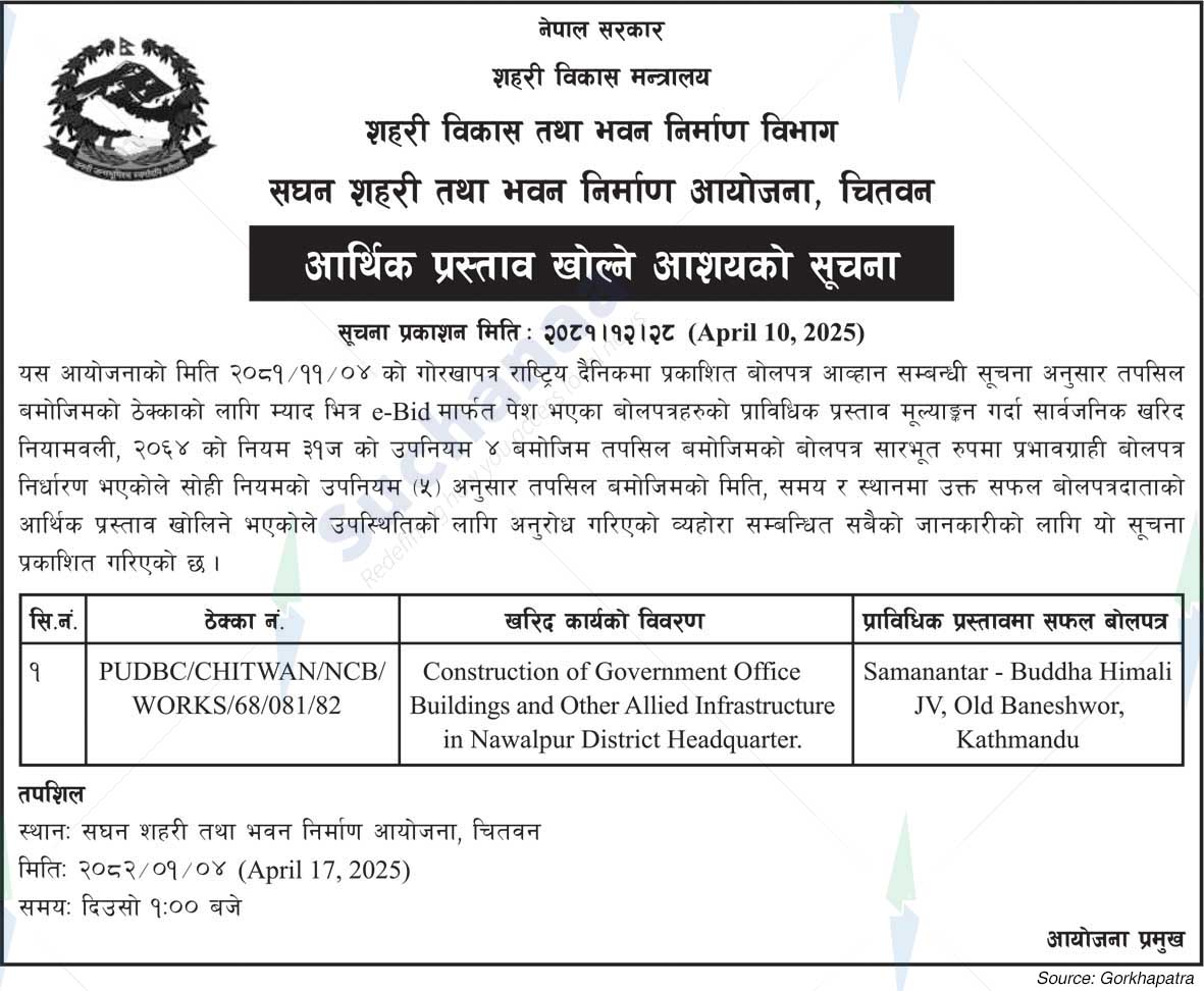 Intensive Urban and Building Construction Project, Chitwan