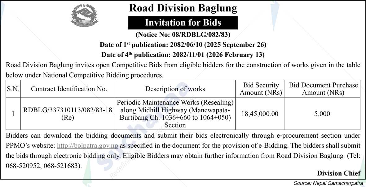 Road Division, Baglung