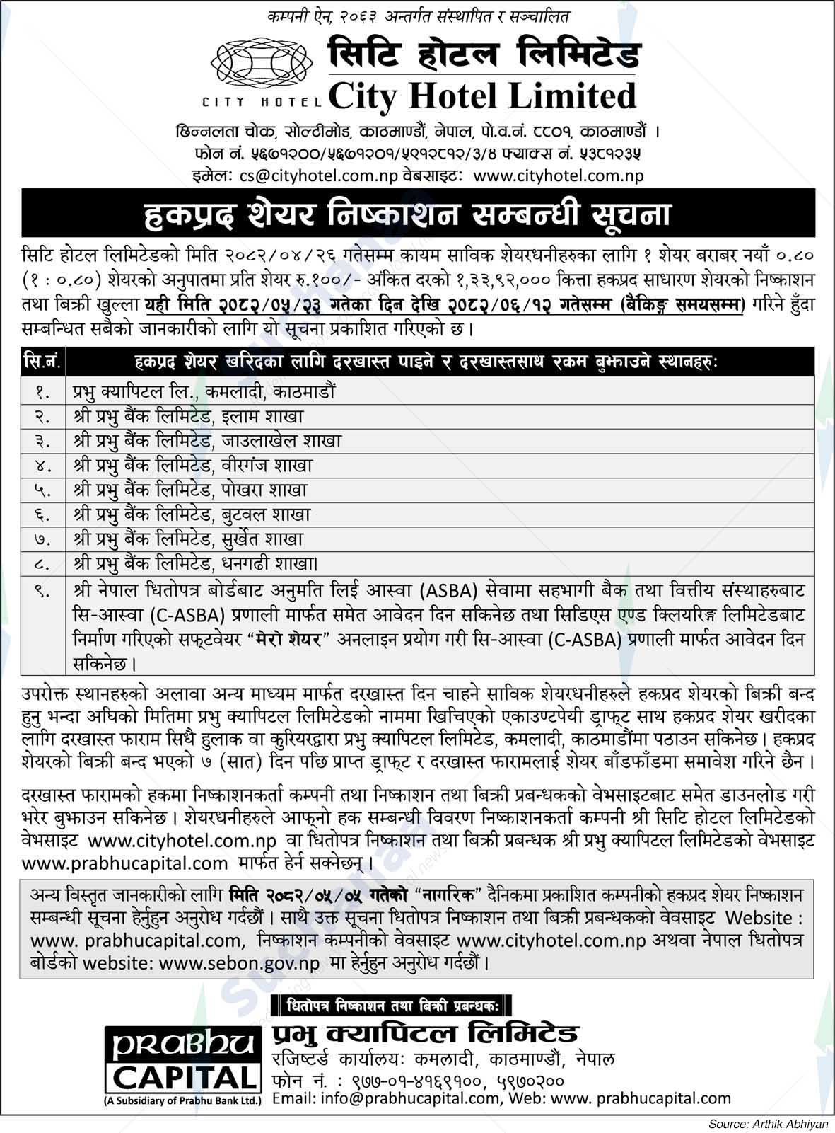 City Hotel Limited