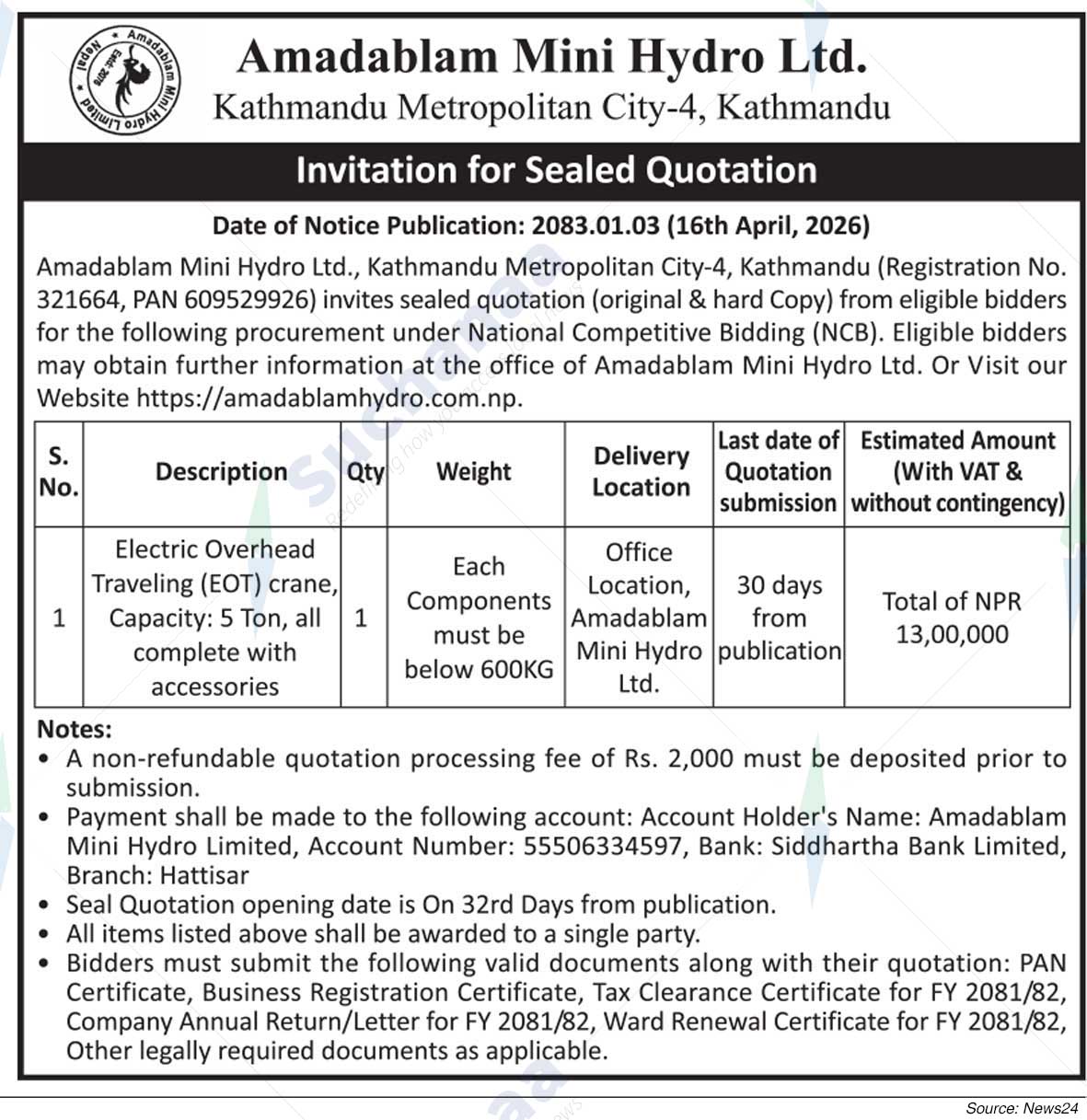 Amadablam Mini Hydro Limited