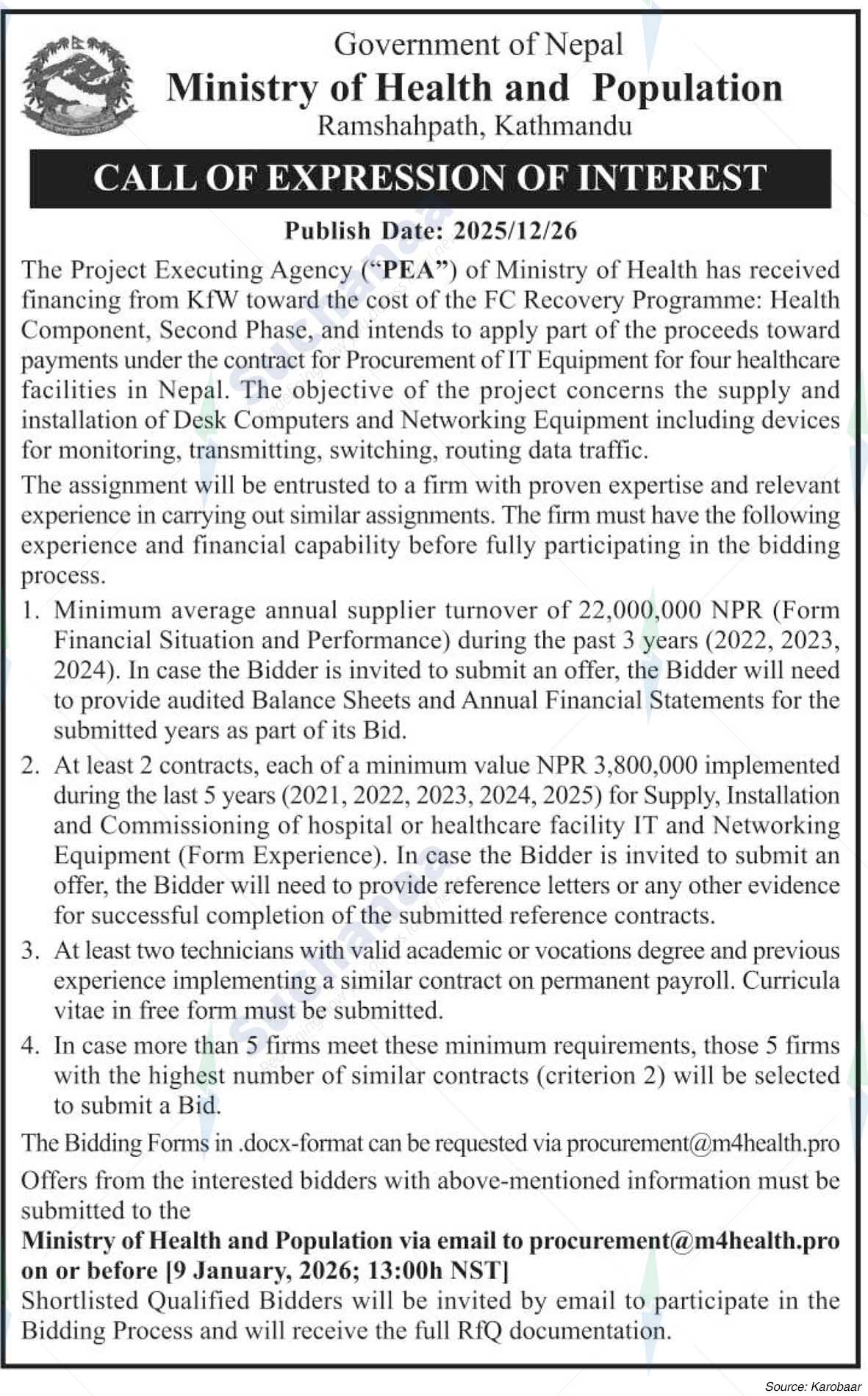 Ministry of Health and Population (MoHP)