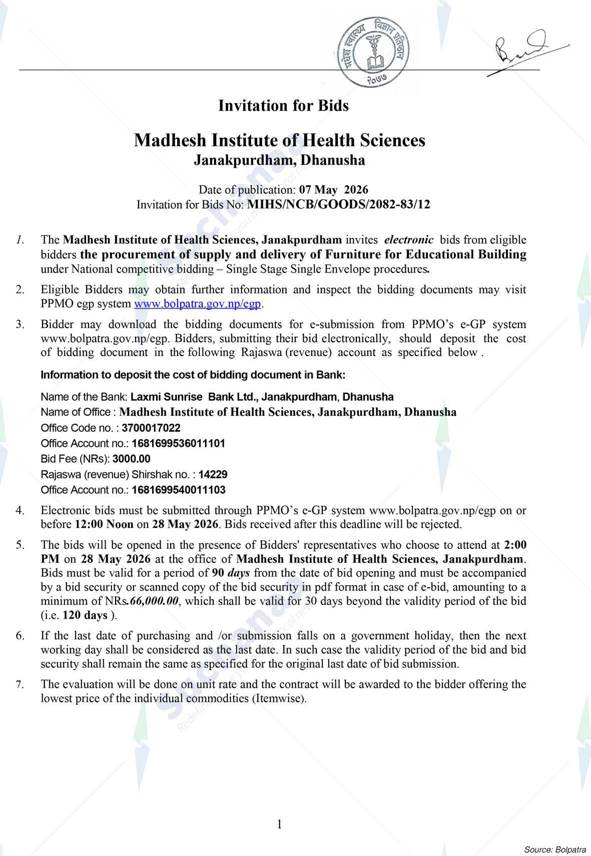 Madhesh Institute of Health Sciences (MIHS)