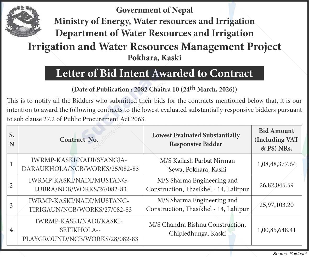 Irrigation and Water Resources Management Project, Kaski