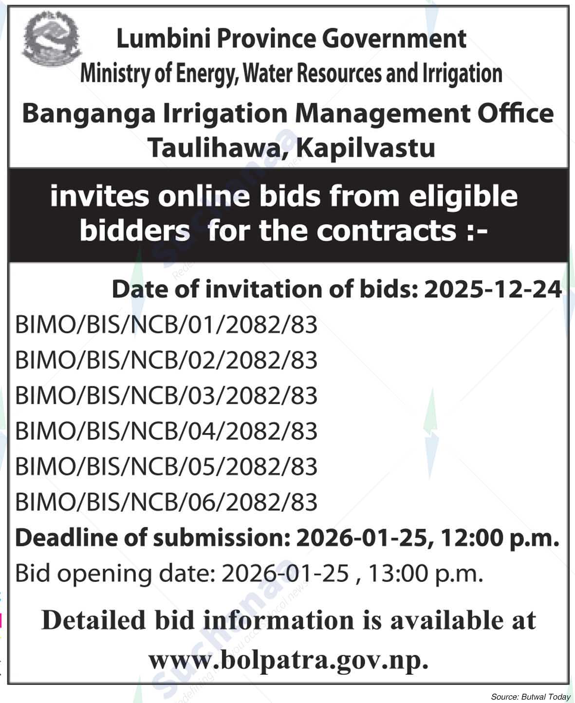 Banganga Irrigation Management Office, Taulihawa, Kapilvastu