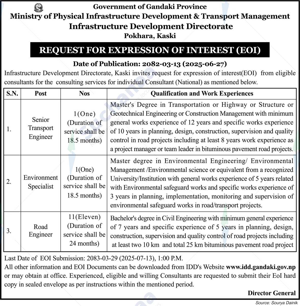 Infrastructure Development Directorate, Pokhara, Kaski