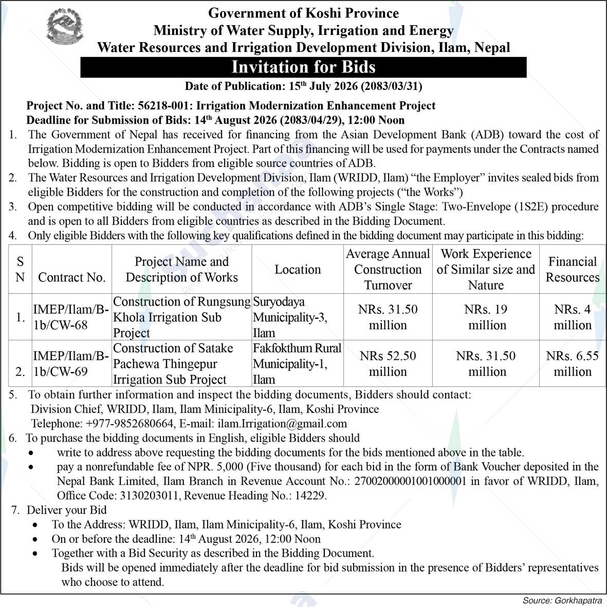 Water Resources and Irrigation Development Division, Ilam