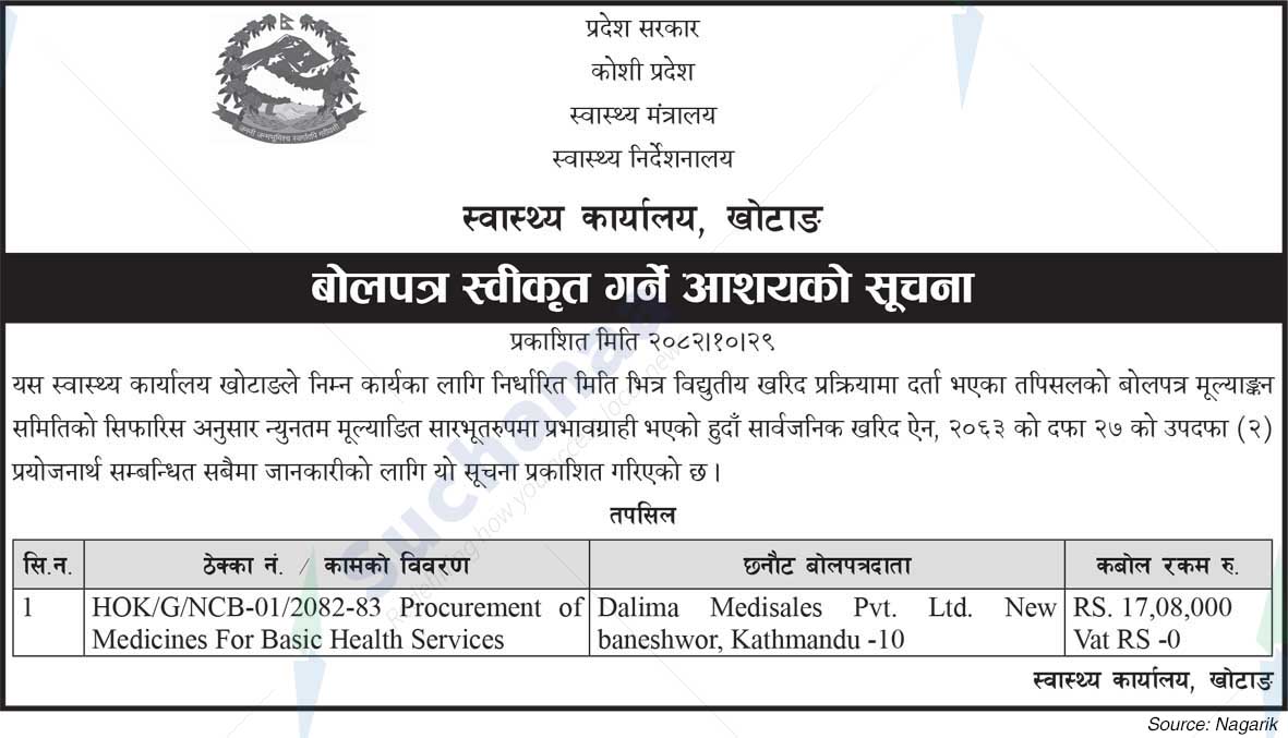 Health Office, Khotang