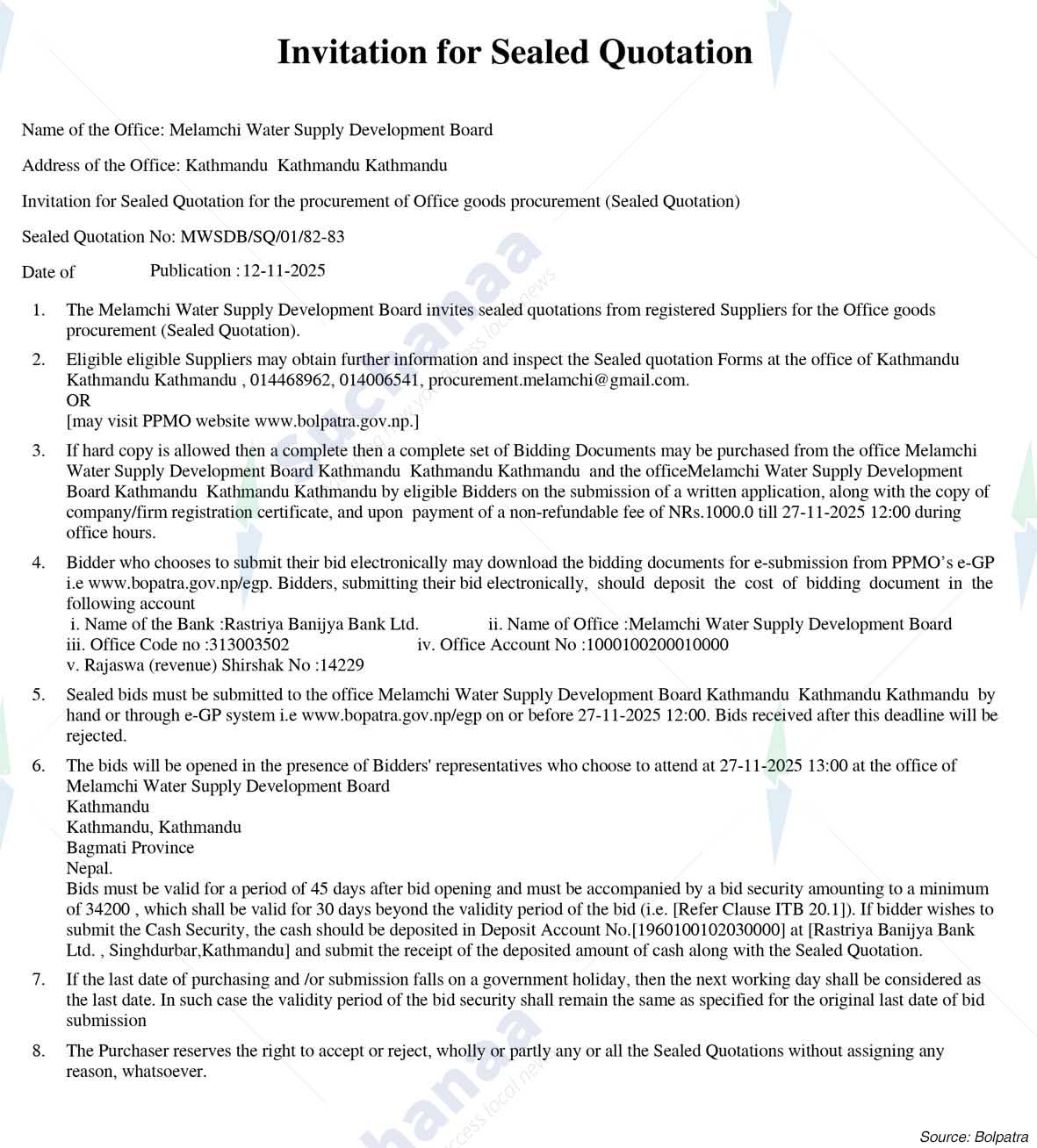 Melamchi Water Supply Development Board