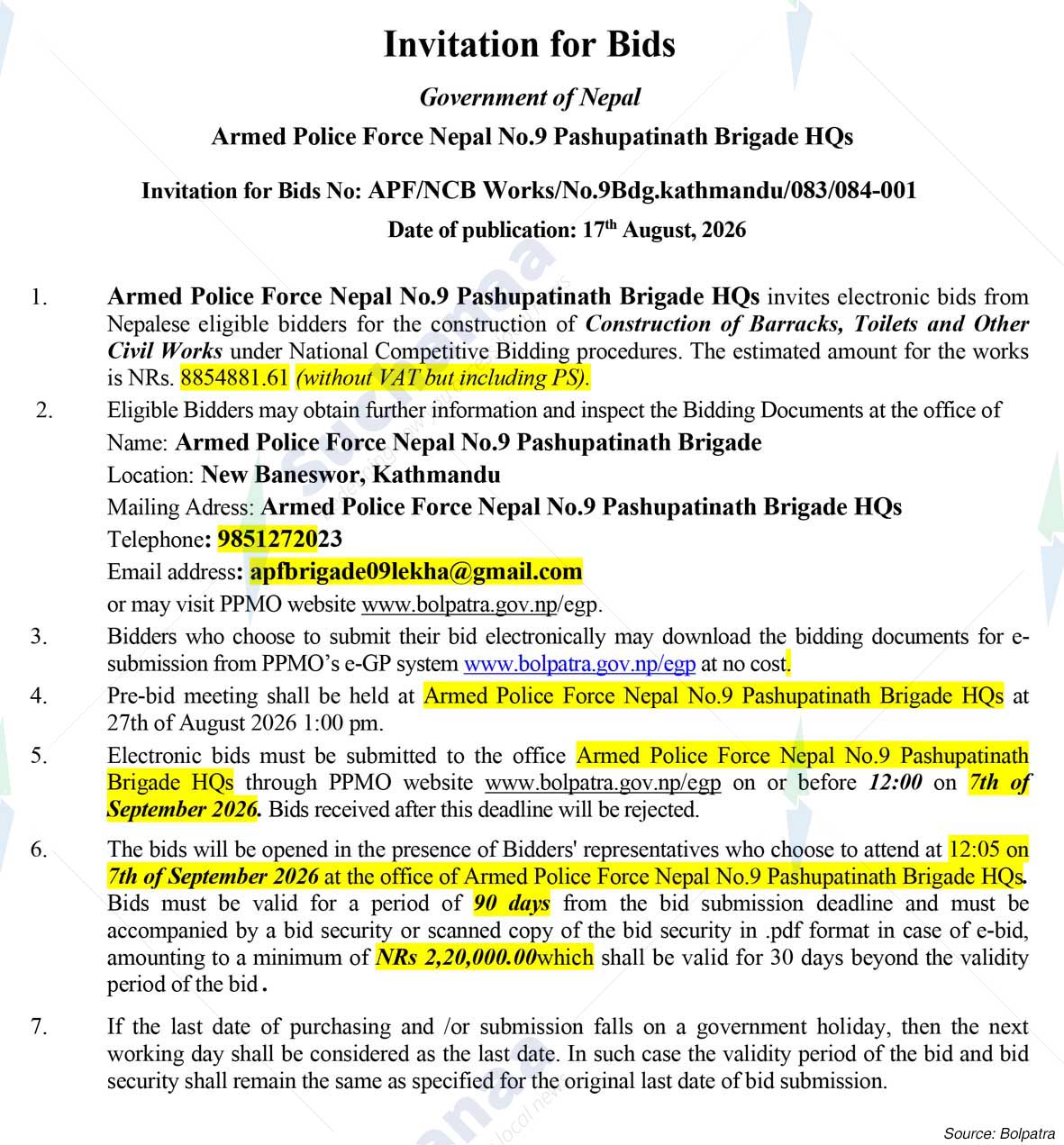 Armed Police Force, Nepal Company HQ, Sankhuwasabha, No. 4 Company