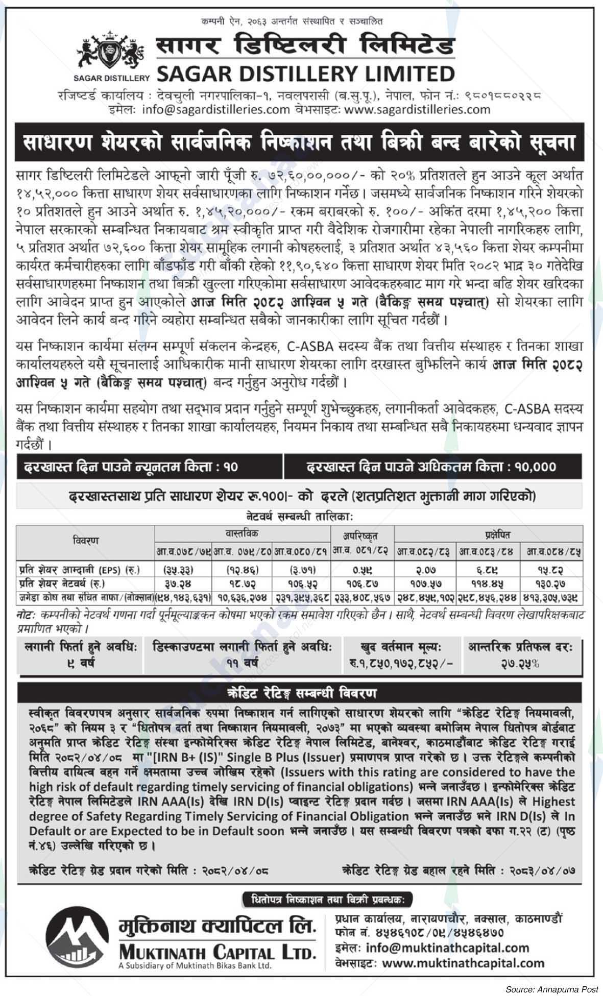 Sagar Distillery Ltd.