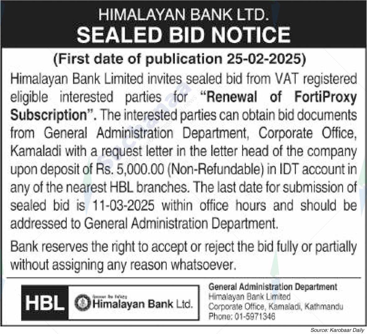 HImalayan Bank Ltd.