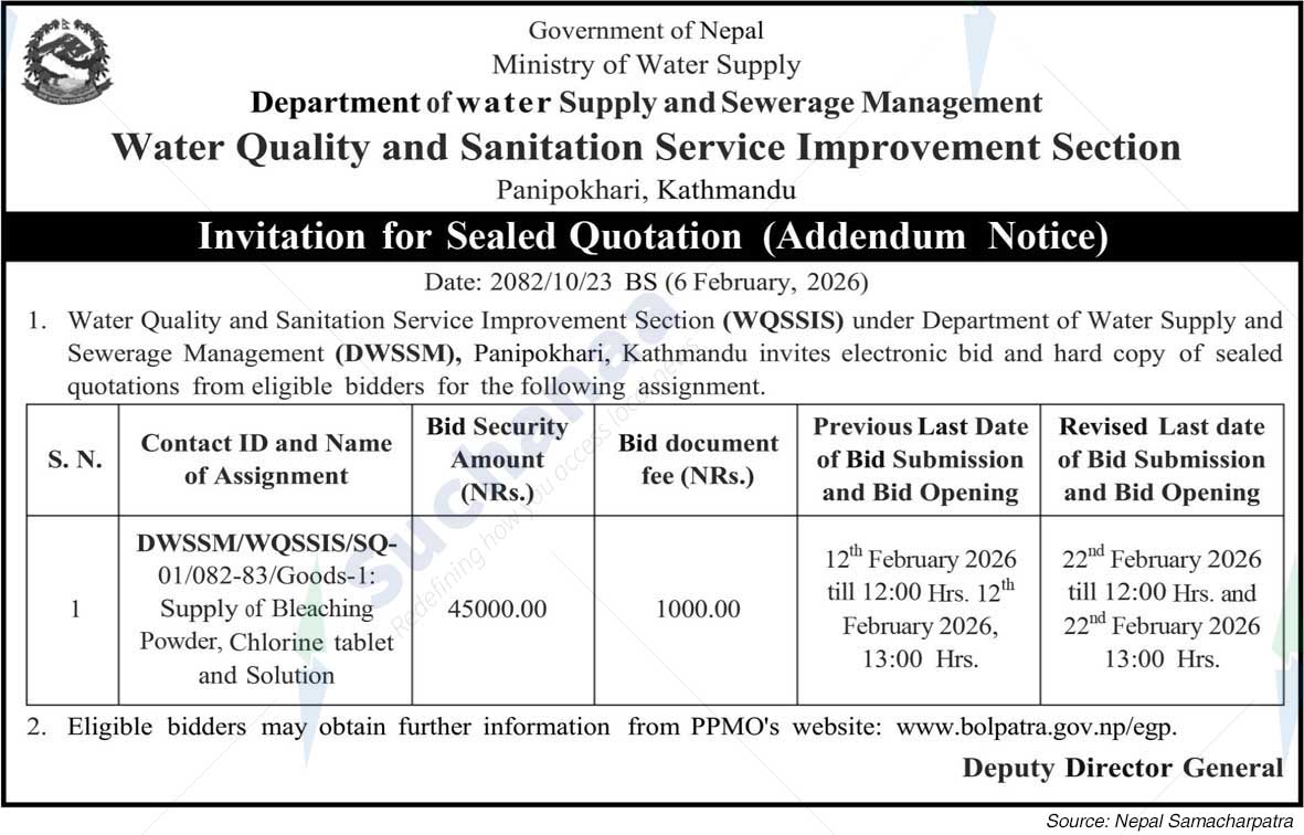 Water Quality and Sanitation Service Improvement Section, Panipokhari, Kathmandu