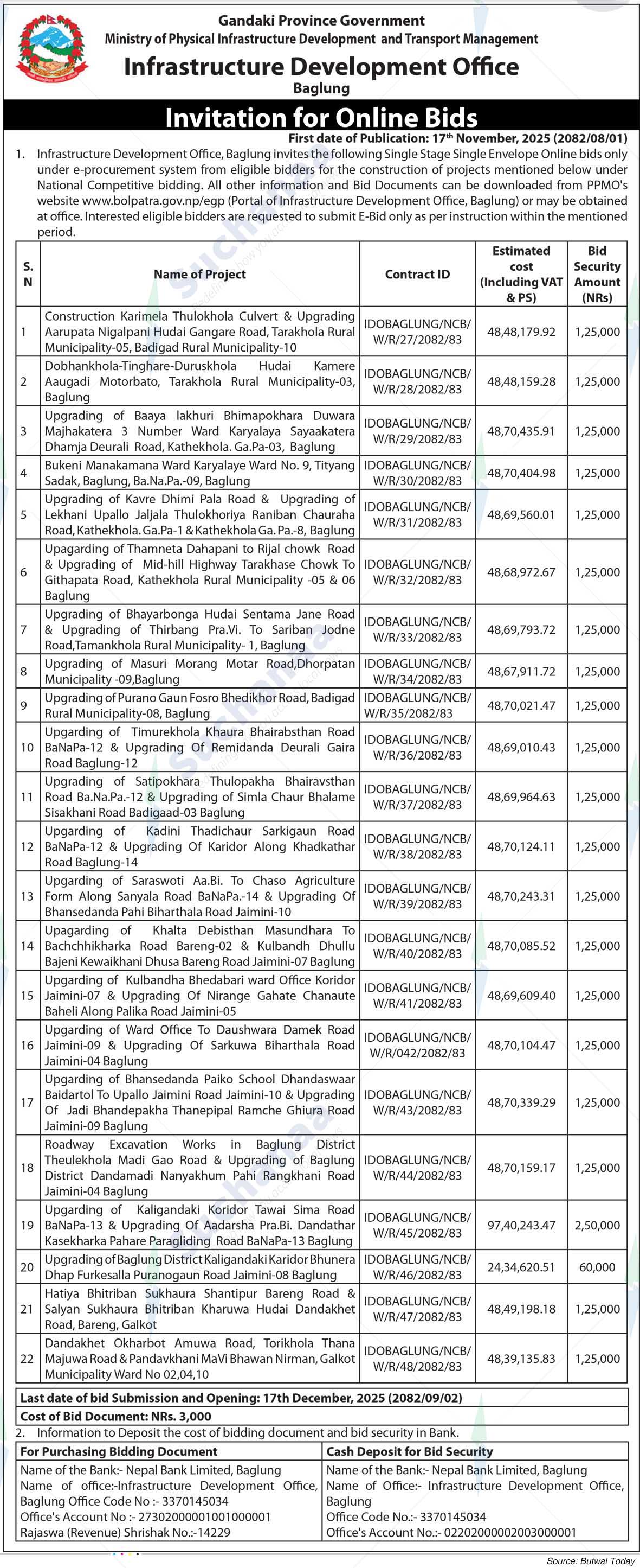 Infrastructure Development Office, Baglung