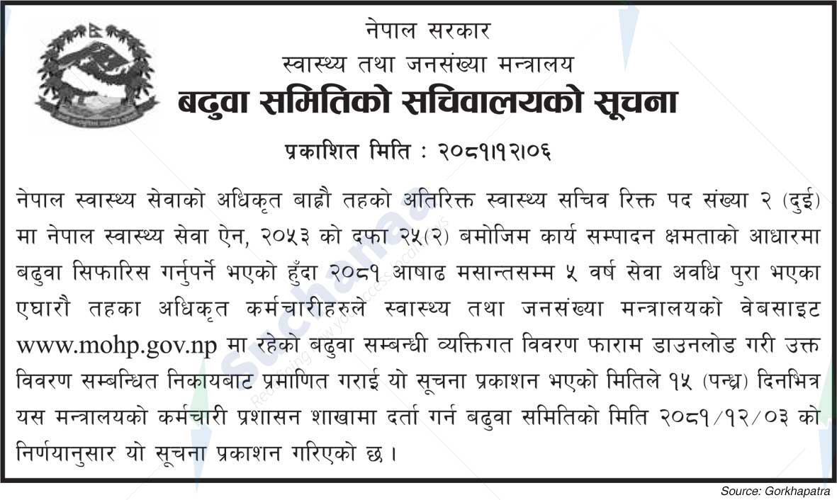 Ministry of Health and Population