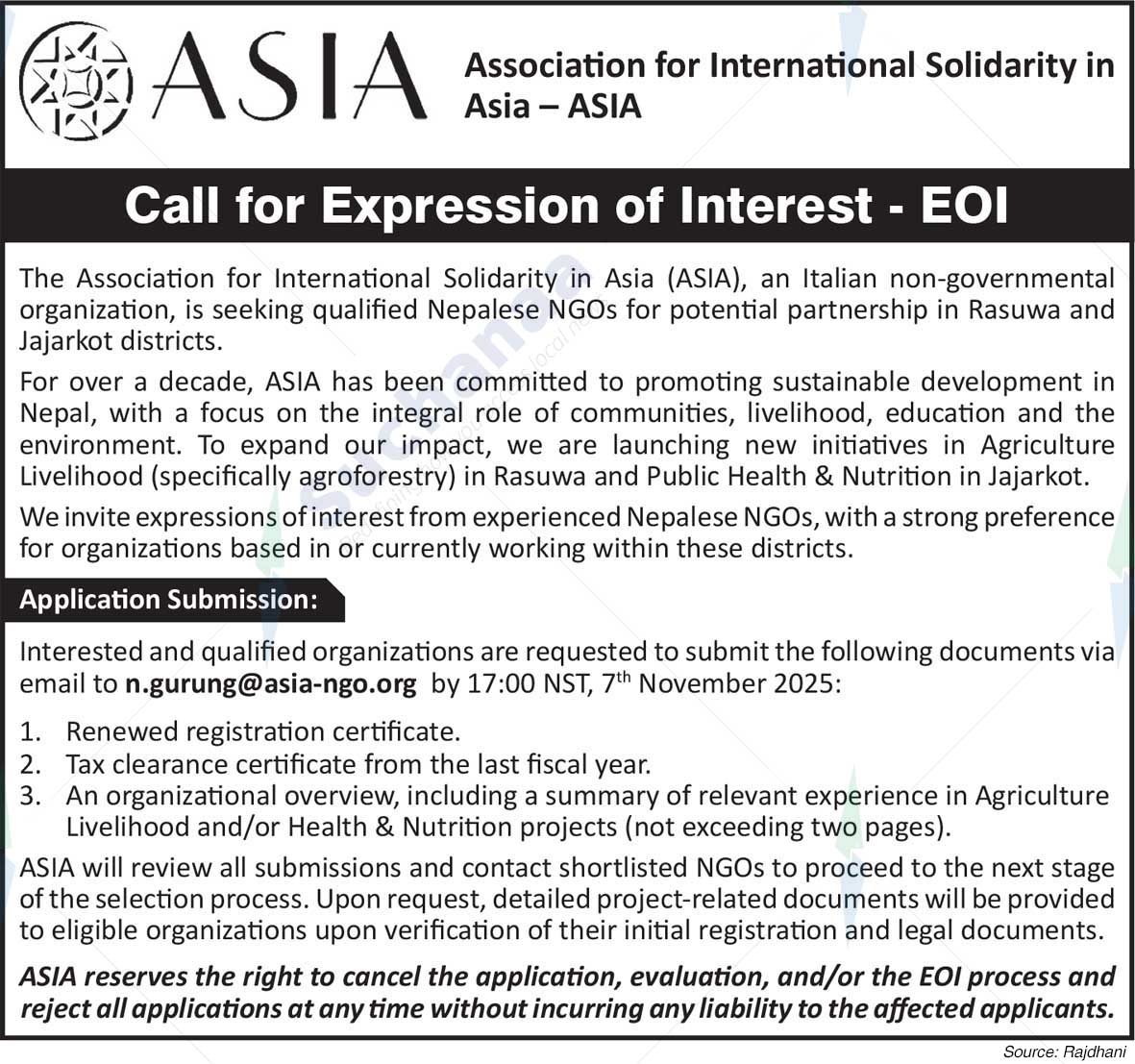 Association for International Solidarity in Asia (ASIA)