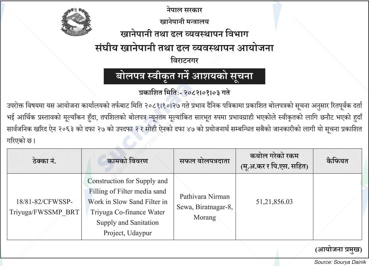 Federal Water and Sewerage Management Project