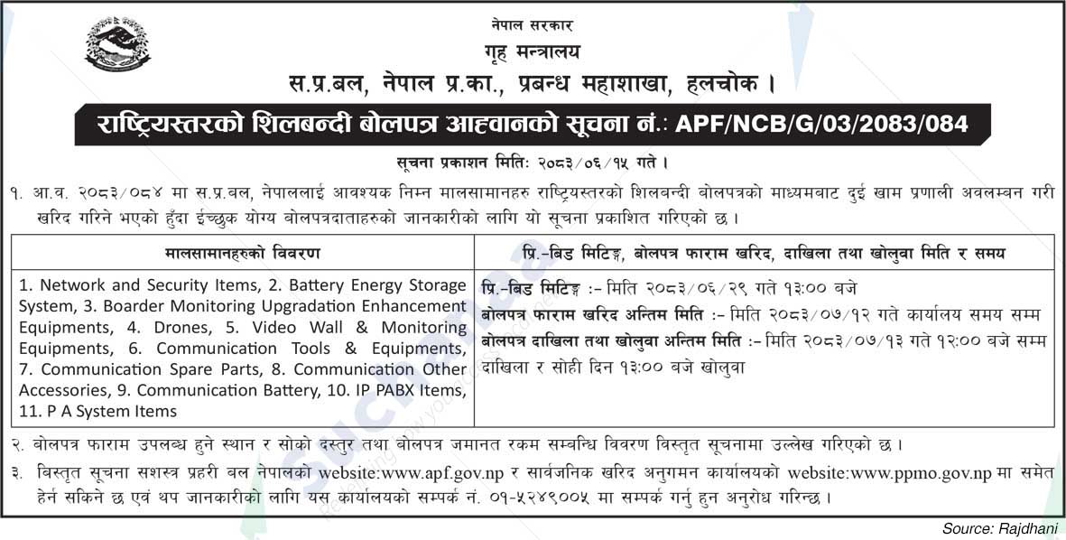 Nepal Police Force, S.P.Bal, Nepal P.K. Management Division, Hallchowk