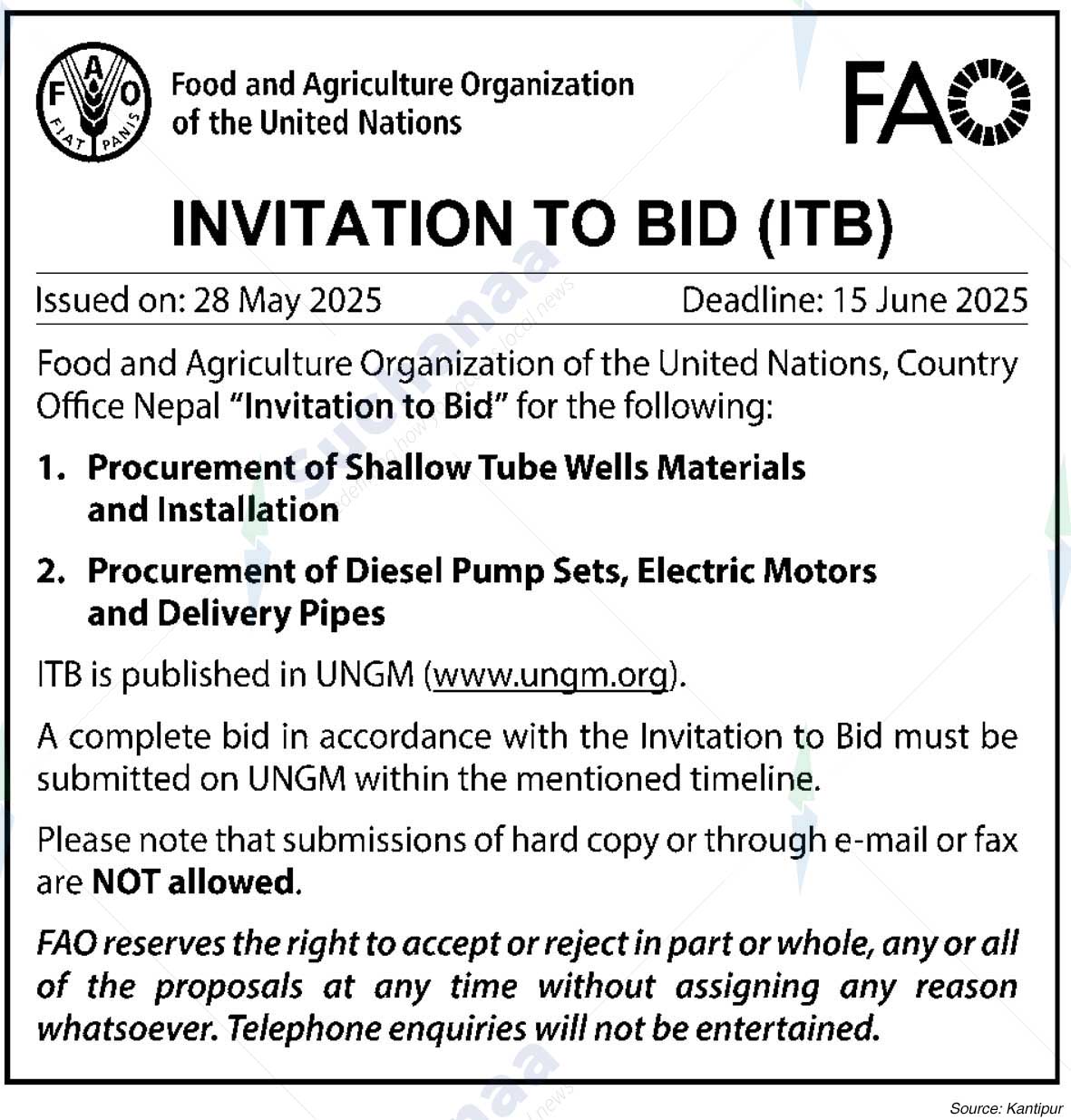 Food and Agriculture Organization of the United Nations (FAO)