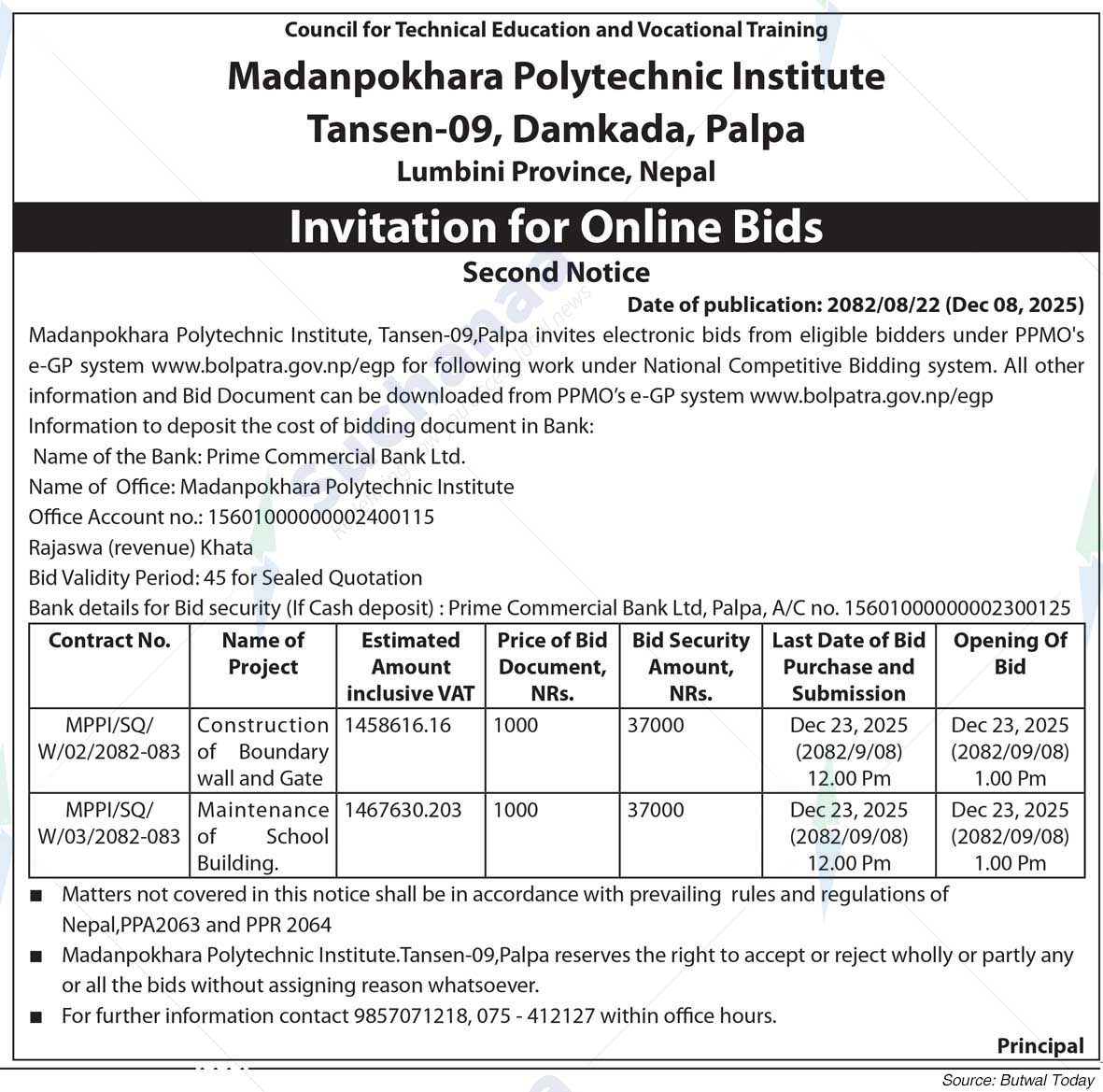 Madanpokhara Polytechnic Institute, Palpa