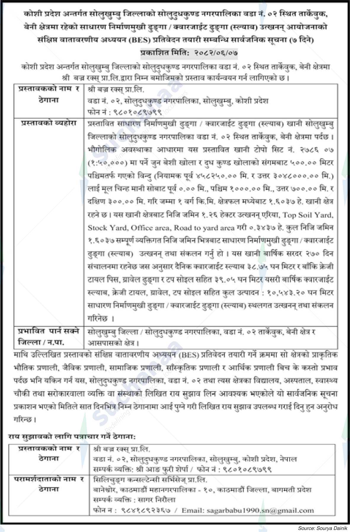 Bajra Rocks Pvt. Ltd.