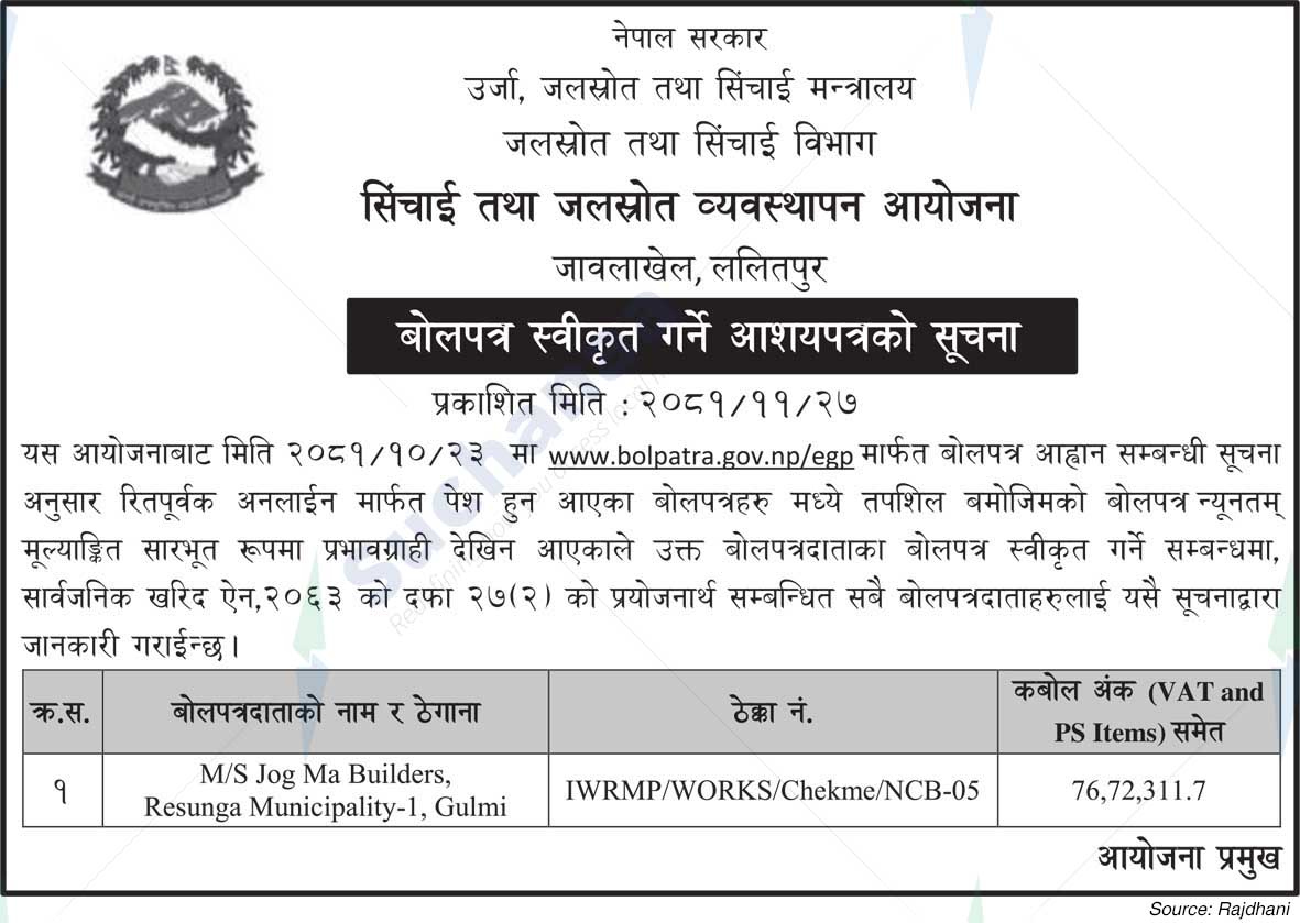 Irrigation and Water Resources Management Project