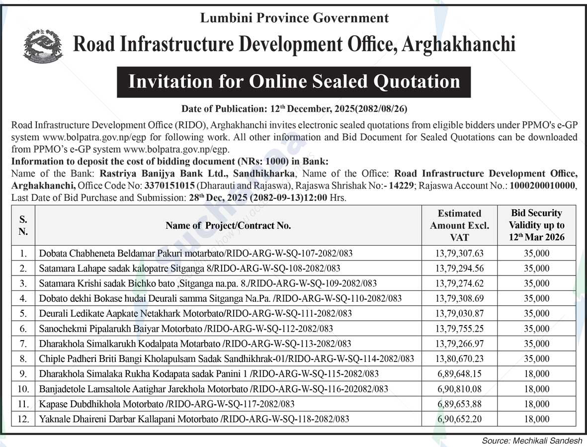 Road Infrastructure Development Office, Arghakhanchi