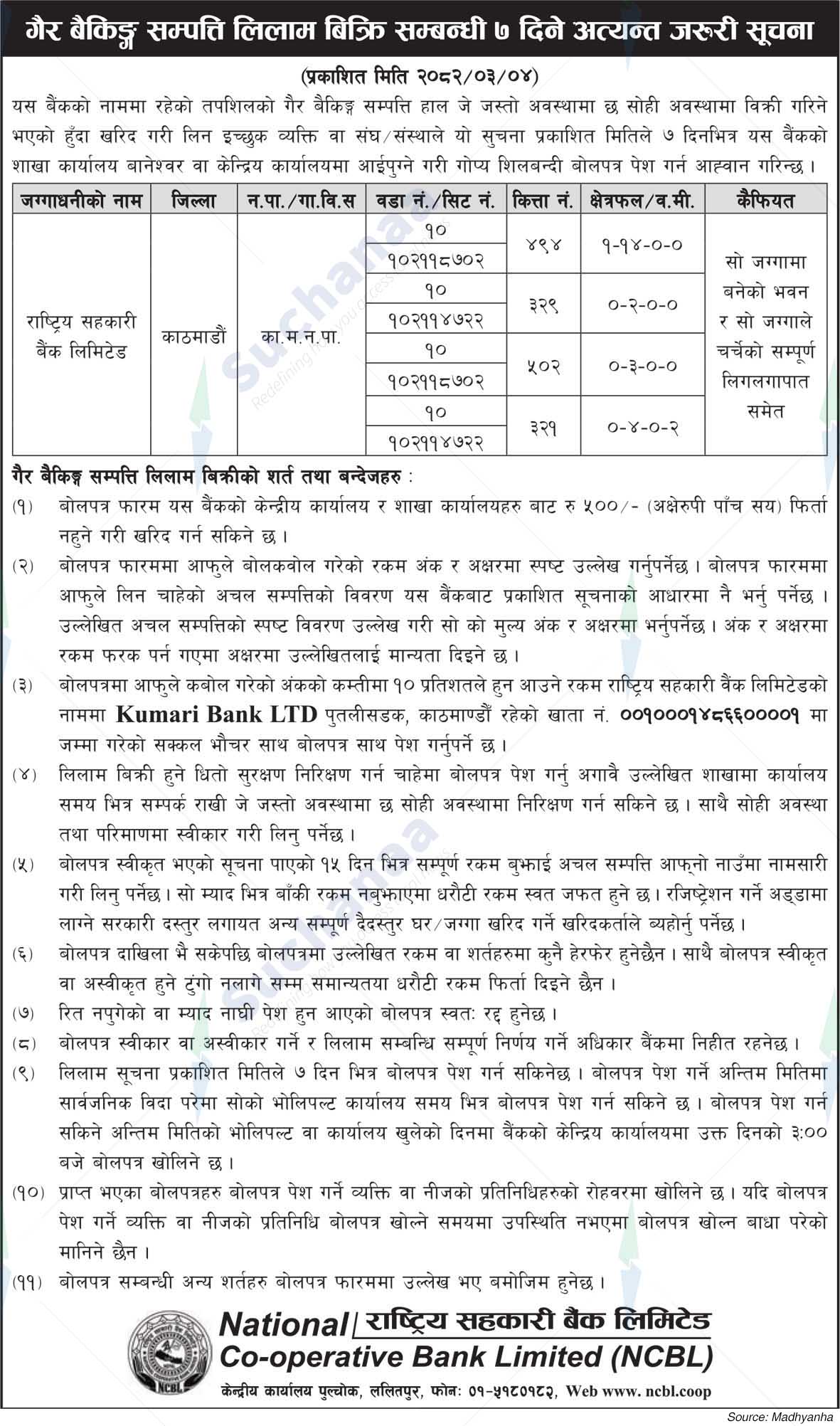 National Co-operative Bank Limited (NCBL)