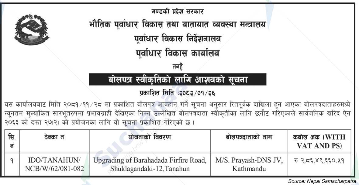 Infrastructure Development Office Tanahun