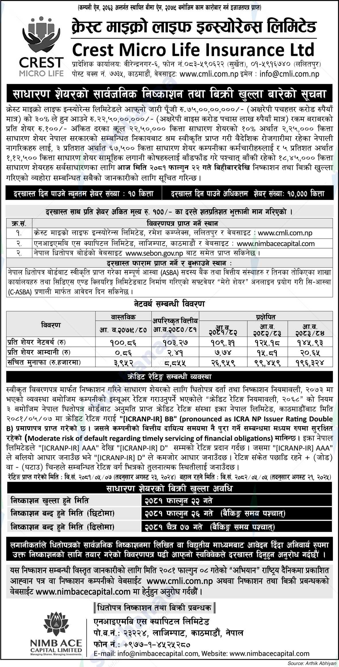 Crest Micro Life Insurance Ltd.