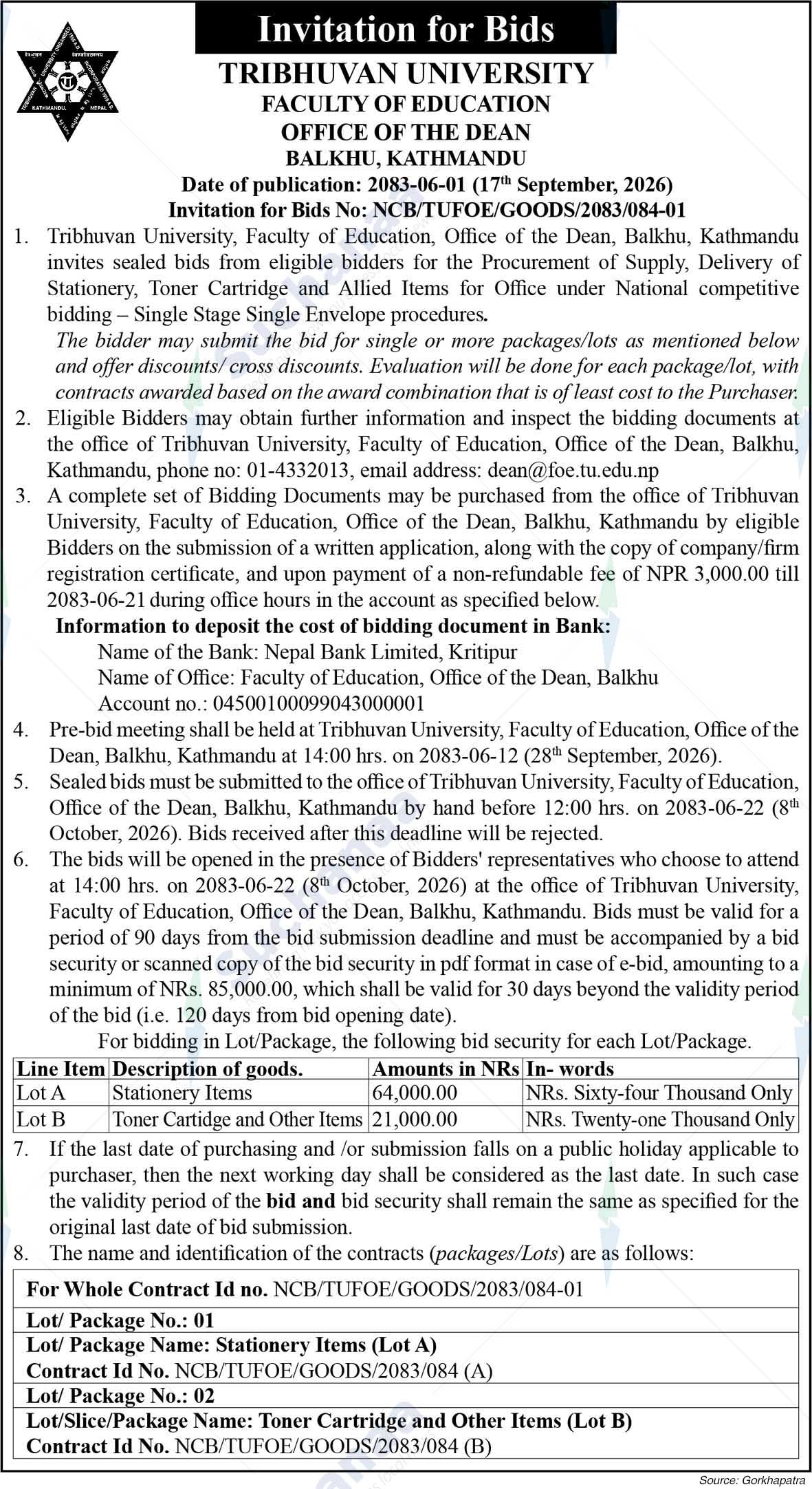 Tribhuvan University, Faculty of Education