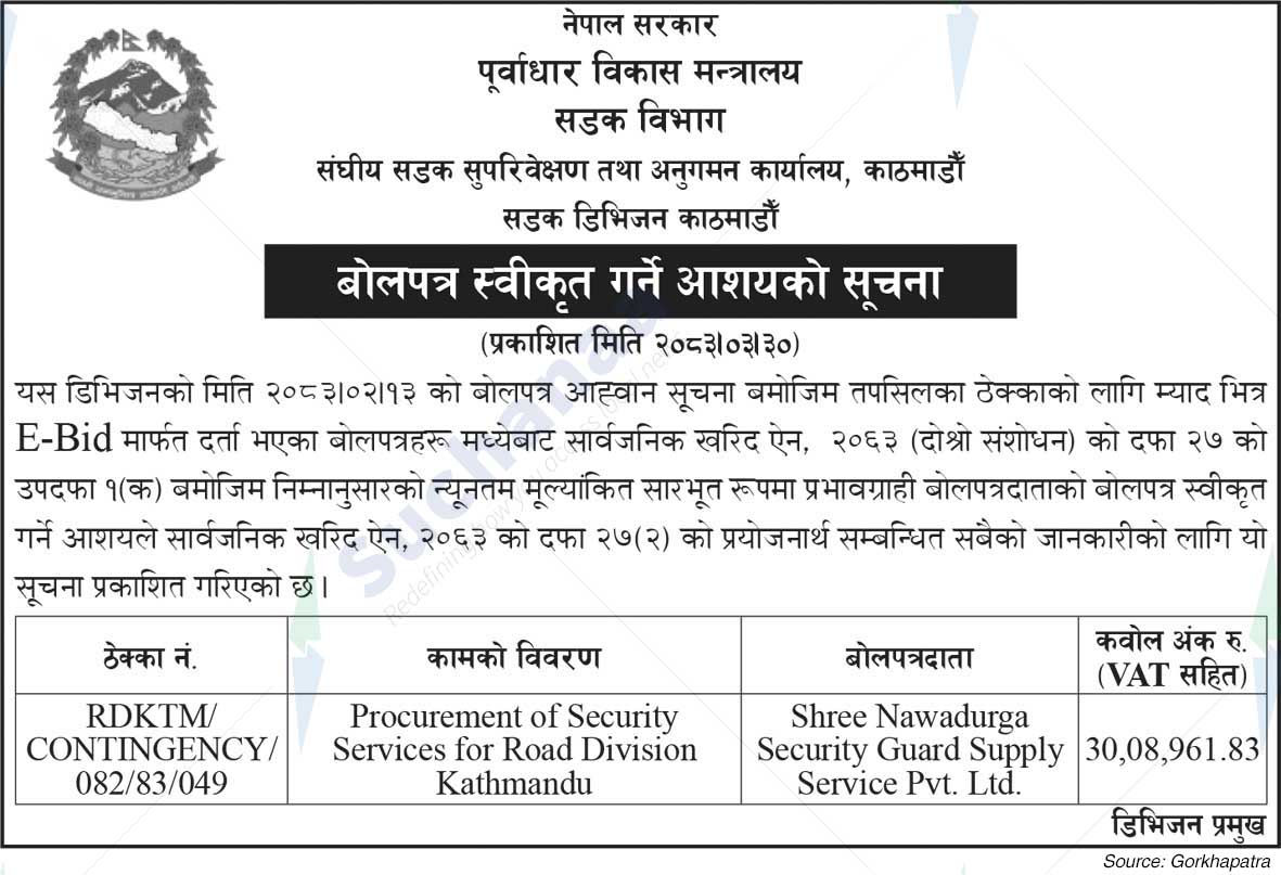 Road Division, Kathmandu