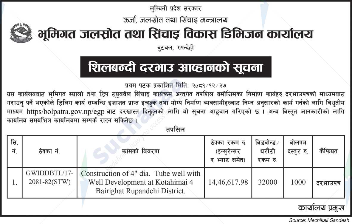 Ground Water Resources and Irrigation Development Division Office