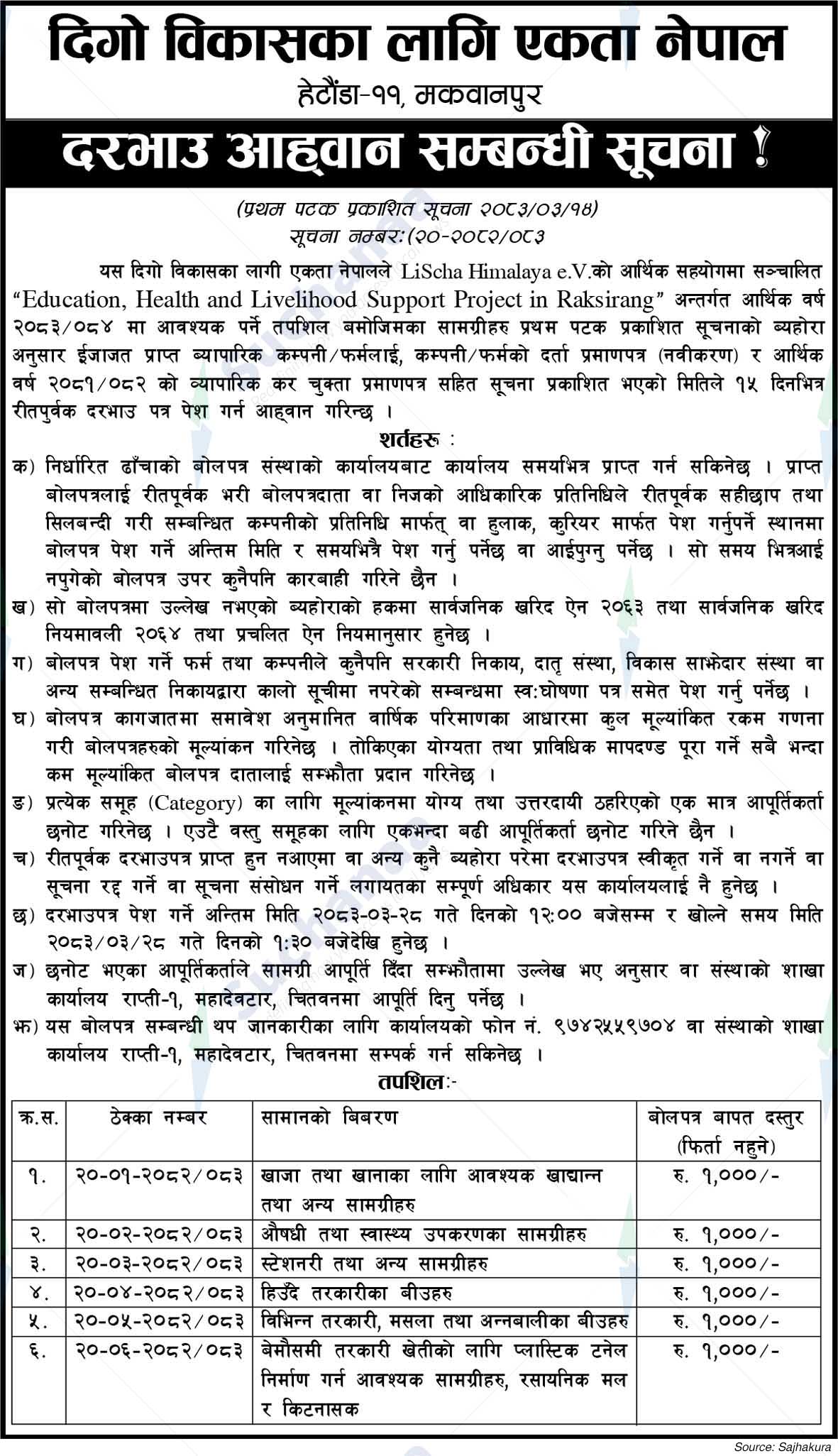 Digo Bikashka Laghi Ekata Nepal, Hetauda