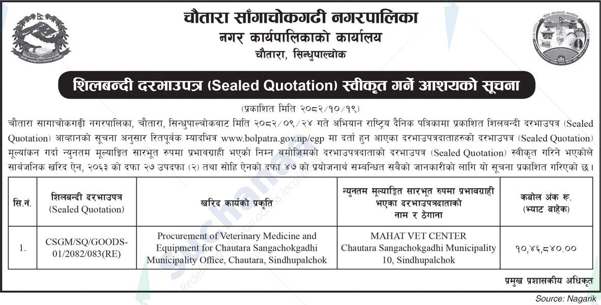 Chautara Sangchokgadhi Municipality