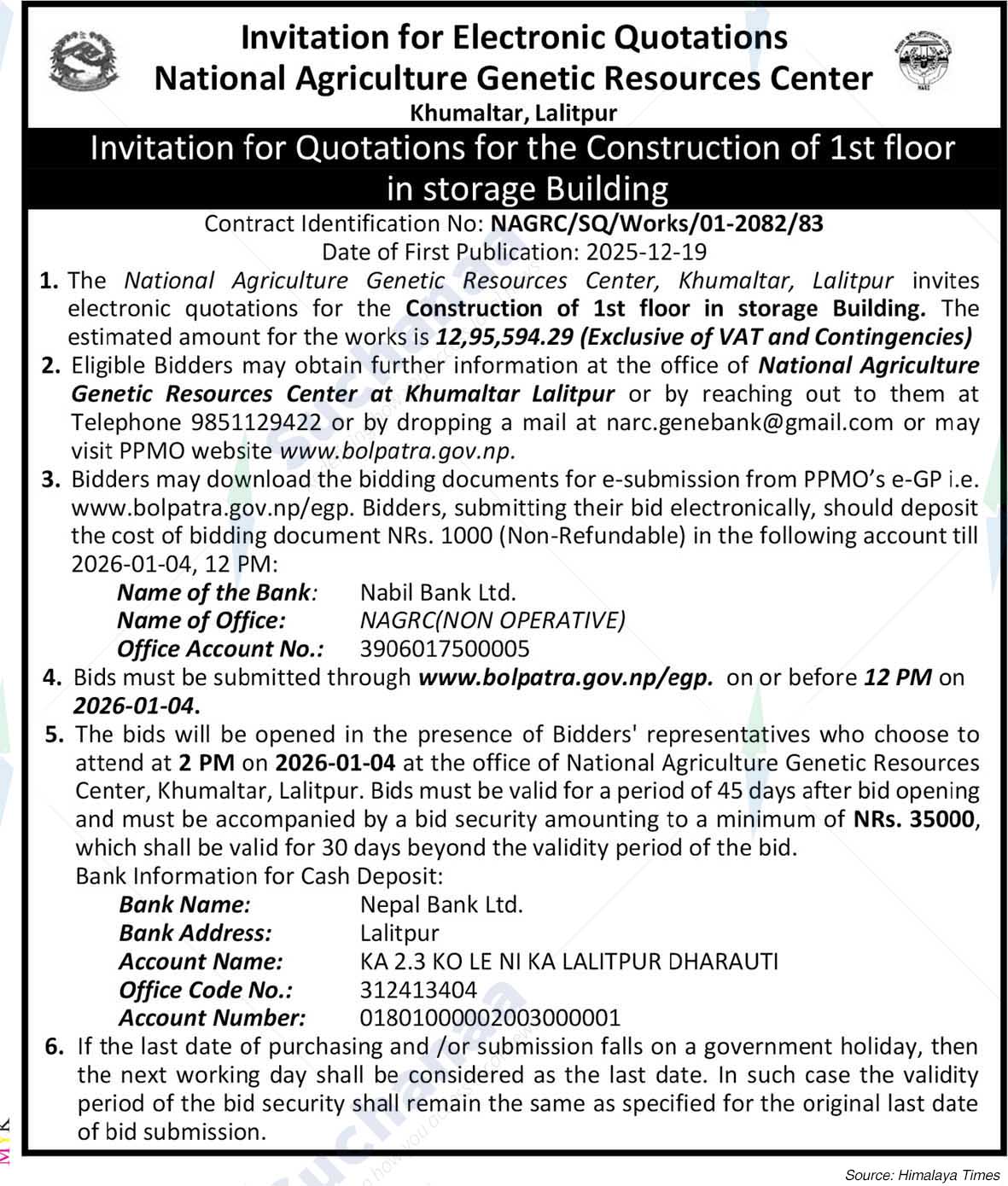 National Agriculture Genetic Resources Center