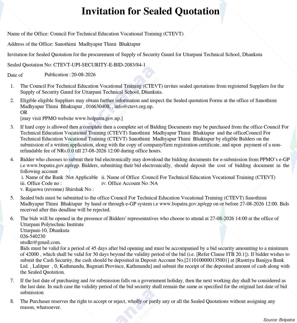 Council for Technical Education and Vocational Training (CTEVT)